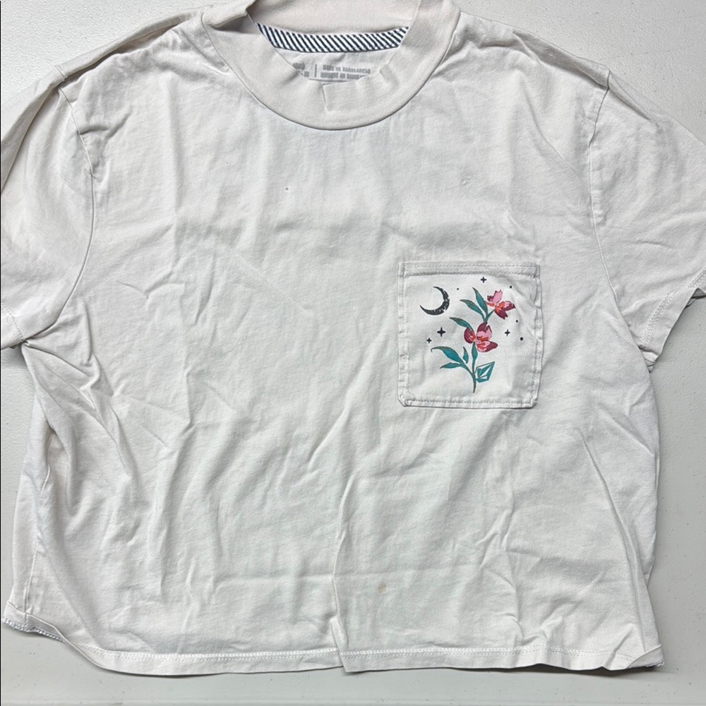 White Graphic Tee with Environmental Message